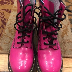 Dr Martens hot pink patent leather